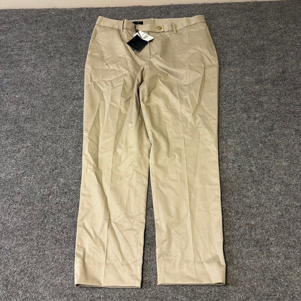 Brooks Brothers Chinos Womens Size 12 Beige Advantage Stretch Wrinkle-Free NWT